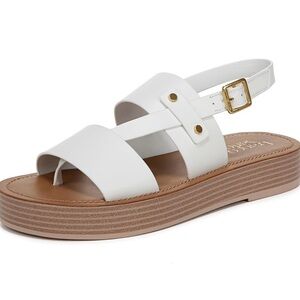 NEW Franco Sarto White Strappy Sandals